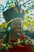 A - Cocar: Arara Pataxo Feather Headdress