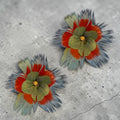 Moon Dust Pataxo Flower Feather Earring